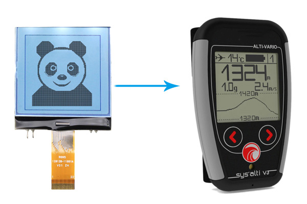 グラフィックLCD画面の適用パラグライダーの飛行楽器の表示画面128x128