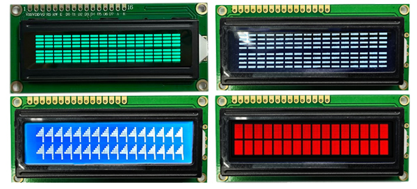 16x2 キャラクター LCD ディスプレイでは何色から選択できますか?